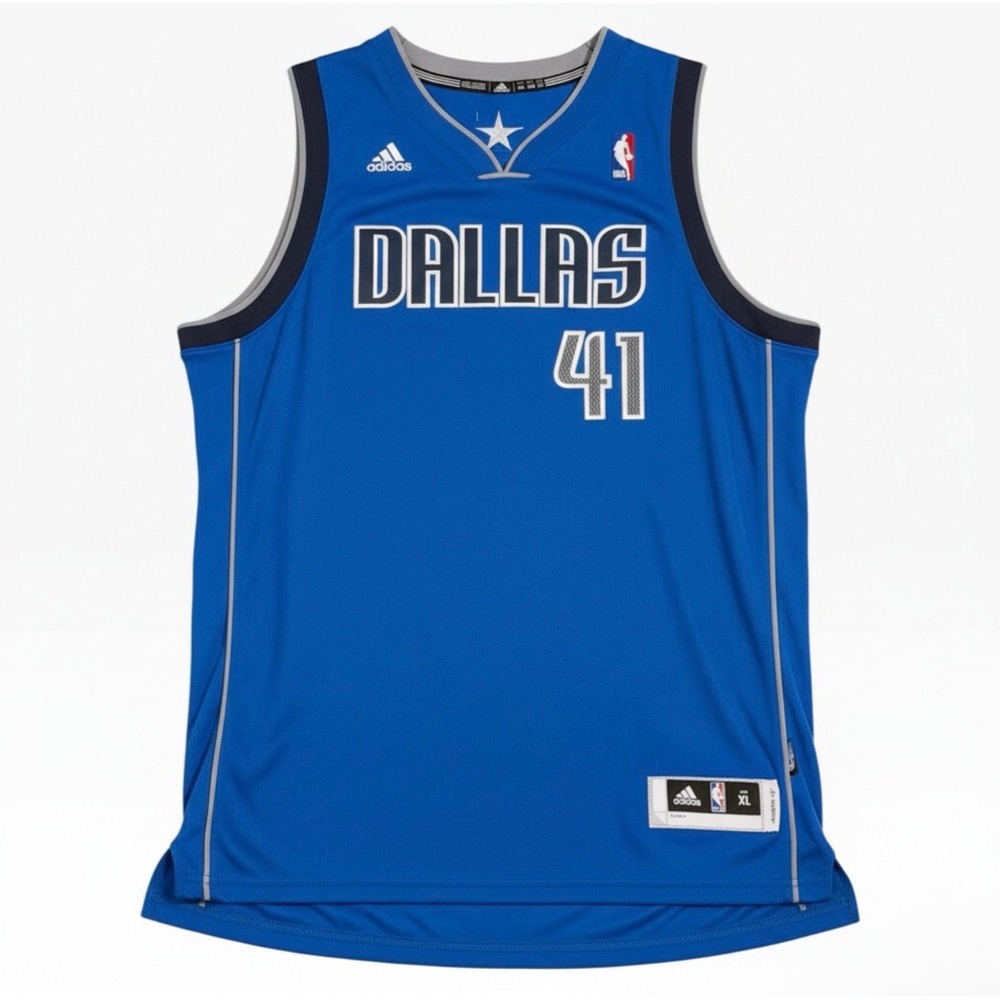 Dallas Mavericks Dirk Nowitzki 41 Adidas Jersey Mens XL Blue NBA Swingman